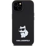 Karl Lagerfeld Liquid Silicone Choupette NFT kryt pre iPhone 15, čierny