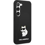 Karl Lagerfeld Liquid Silicone Choupette NFT kryt pre Samsung Galaxy S23, čierny