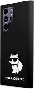 Karl Lagerfeld Liquid Silicone Choupette NFT kryt pre Samsung Galaxy S23 Ultra, čierny