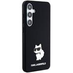 Karl Lagerfeld Liquid Silicone Choupette NFT kryt pre Samsung Galaxy S24+, čierny