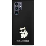 Karl Lagerfeld Liquid Silicone Choupette NFT kryt pre Samsung Galaxy S24 Ultra, čierny
