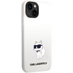 Karl Lagerfeld Liquid Silicone Choupette NFT zadný kryt pre iPhone 14 Plus, biely