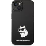 Karl Lagerfeld Liquid Silicone Choupette NFT zadný kryt pre iPhone 14 Plus, čierny