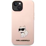 Karl Lagerfeld Liquid Silicone Choupette NFT zadný kryt pre iPhone 14 Plus, ružový