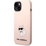 Karl Lagerfeld Liquid Silicone Choupette NFT zadný kryt pre iPhone 14 Plus, ružový