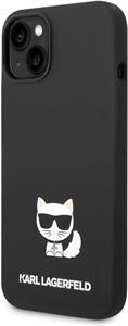 Karl Lagerfeld Liquid Silicone Choupette zadný kryt pre iPhone 14 Plus, čierny