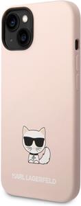 Karl Lagerfeld Liquid Silicone Choupette zadný kryt pre iPhone 14 Plus, ružový