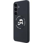 Karl Lagerfeld Liquid Silicone Double Heads Magnetic kryt pre Samsung Galaxy S26 FE, čierny