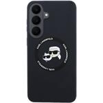 Karl Lagerfeld Liquid Silicone Double Heads Magnetic kryt pre Samsung Galaxy S26 FE, čierny