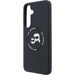 Karl Lagerfeld Liquid Silicone Double Heads Magnetic kryt pre Samsung Galaxy S26 FE, čierny