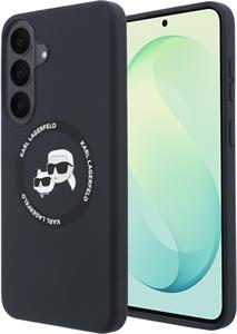 Karl Lagerfeld Liquid Silicone Double Heads Magnetic kryt pre Samsung Galaxy S26 FE, čierny