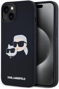 Karl Lagerfeld Liquid Silicone Double Heads Magsafe kryt pre iPhone 14, čierny