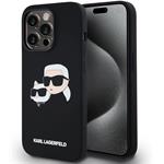Karl Lagerfeld Liquid Silicone Double Heads Magsafe kryt pre iPhone 14 Pro Max, čierny