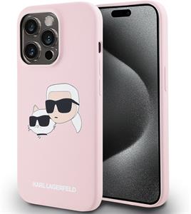 Karl Lagerfeld Liquid Silicone Double Heads Magsafe kryt pre iPhone 14 Pro Max, ružový