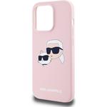 Karl Lagerfeld Liquid Silicone Double Heads Magsafe kryt pre iPhone 14 Pro, ružový
