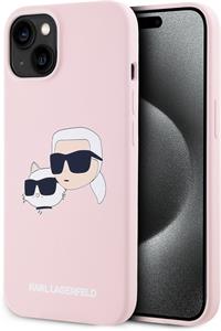 Karl Lagerfeld Liquid Silicone Double Heads Magsafe kryt pre iPhone 14, ružový