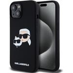 Karl Lagerfeld Liquid Silicone Double Heads Magsafe kryt pre iPhone 15, čierny