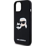 Karl Lagerfeld Liquid Silicone Double Heads Magsafe kryt pre iPhone 15 Pro, čierny