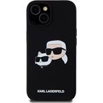 Karl Lagerfeld Liquid Silicone Double Heads Magsafe kryt pre iPhone 15 Pro Max, čierny