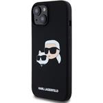 Karl Lagerfeld Liquid Silicone Double Heads Magsafe kryt pre iPhone 15 Pro Max, čierny