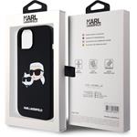 Karl Lagerfeld Liquid Silicone Double Heads Magsafe kryt pre iPhone 15 Pro Max, čierny