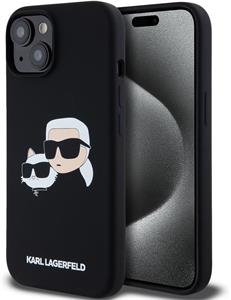 Karl Lagerfeld Liquid Silicone Double Heads Magsafe kryt pre iPhone 15 Pro Max, čierny