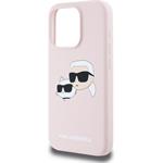 Karl Lagerfeld Liquid Silicone Double Heads Magsafe kryt pre iPhone 15 Pro Max, ružový