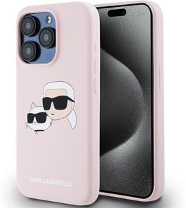 Karl Lagerfeld Liquid Silicone Double Heads Magsafe kryt pre iPhone 15 Pro Max, ružový