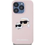 Karl Lagerfeld Liquid Silicone Double Heads Magsafe kryt pre iPhone 15 Pro, ružový