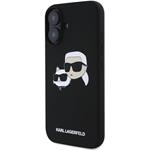 Karl Lagerfeld Liquid Silicone Double Heads MagSafe kryt pre iPhone 16, čierny