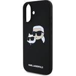 Karl Lagerfeld Liquid Silicone Double Heads MagSafe kryt pre iPhone 16, čierny