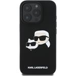 Karl Lagerfeld Liquid Silicone Double Heads MagSafe kryt pre iPhone 16 Pro, čierny