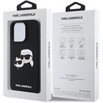 Karl Lagerfeld Liquid Silicone Double Heads MagSafe kryt pre iPhone 16 Pro, čierny