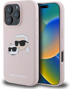 Karl Lagerfeld Liquid Silicone Double Heads MagSafe kryt pre iPhone 16 Pro Max, ružový