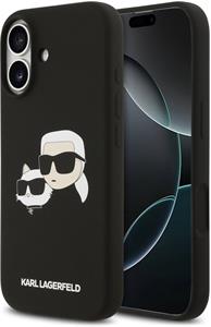 Karl Lagerfeld Liquid Silicone Double Heads MagSafe kryt pre iPhone 17, čierny