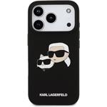 Karl Lagerfeld Liquid Silicone Double Heads MagSafe kryt pre iPhone 17 Pro, čierny
