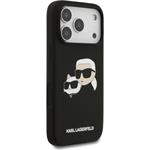 Karl Lagerfeld Liquid Silicone Double Heads MagSafe kryt pre iPhone 17 Pro, čierny