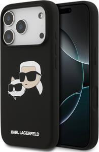 Karl Lagerfeld Liquid Silicone Double Heads MagSafe kryt pre iPhone 17 Pro, čierny