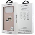 Karl Lagerfeld Liquid Silicone Double Heads MagSafe kryt pre iPhone 17 Pro Max, ružový
