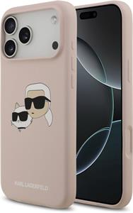 Karl Lagerfeld Liquid Silicone Double Heads MagSafe kryt pre iPhone 17 Pro Max, ružový