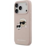 Karl Lagerfeld Liquid Silicone Double Heads MagSafe kryt pre iPhone 17 Pro, ružový