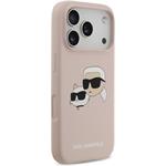 Karl Lagerfeld Liquid Silicone Double Heads MagSafe kryt pre iPhone 17 Pro, ružový