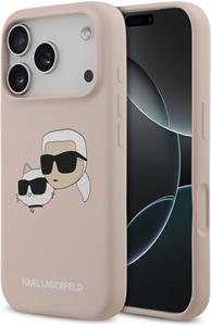 Karl Lagerfeld Liquid Silicone Double Heads MagSafe kryt pre iPhone 17 Pro, ružový