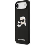 Karl Lagerfeld Liquid Silicone Double Heads MagSafe kryt pre iPhone Air, čierny