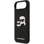 Karl Lagerfeld Liquid Silicone Double Heads MagSafe kryt pre iPhone Air, čierny