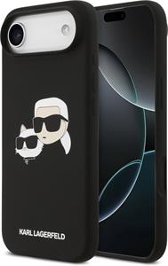 Karl Lagerfeld Liquid Silicone Double Heads MagSafe kryt pre iPhone Air, čierny