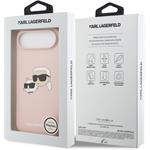 Karl Lagerfeld Liquid Silicone Double Heads MagSafe kryt pre iPhone Air, ružový