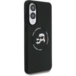 Karl Lagerfeld Liquid Silicone Double Heads MagSafe kryt pre Samsung Galaxy S25 Edge, čierny