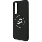 Karl Lagerfeld Liquid Silicone Double Heads MagSafe kryt pre Samsung Galaxy S25 Edge, čierny