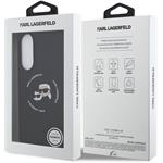 Karl Lagerfeld Liquid Silicone Double Heads MagSafe kryt pre Samsung Galaxy S25 Edge, čierny